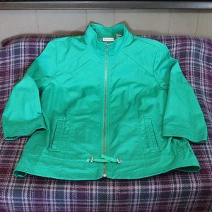 Zenergy by Chico's Green Zip Up Jacket Women's Size 0